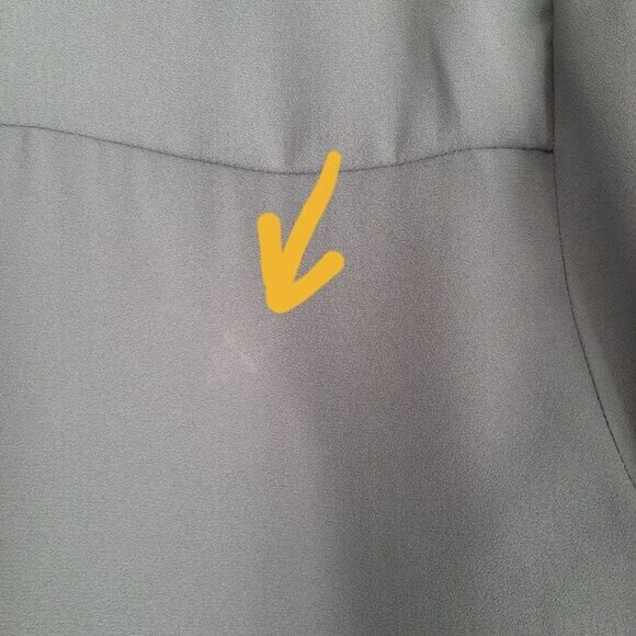 PLEIONE | Split Neck Light High-Low Hem Flowy Blouse Top Gray Sz M Flawed - Picture 9 of 11